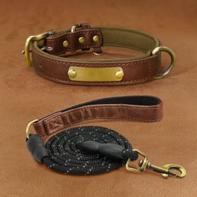 Dog Collar Engraved With Lettering To Prevent Loss Of Neck Collar (Option: Brown suit-XL)