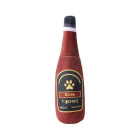 Dog Toy Champagne Bottle Bite-resistant Plush Toy (Option: Wine Red-70g)