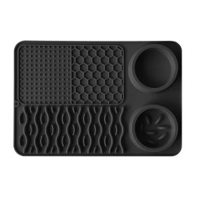 Pet Multi-functional Silicone Plate Non-slip Leak-proof (Option: Single Mat-Black)