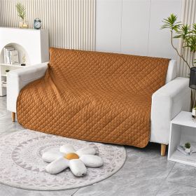 Pet Warm Waterproof Brushed Sofa Cushion (Option: Camel-100x130cm)