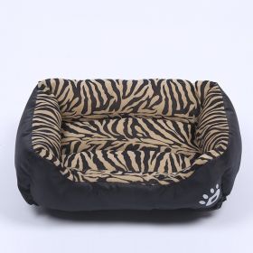 Pet Cushion Mat Square Four Seasons Universal Winter Fleece-lined Warm Dogs And Cats (Option: Tiger Pattern-XL)