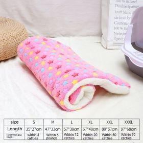 Winter Pet Mat Cat Nest Flannel Kennel Blanket Cat Pad Pet Bed (Option: Pink XINGX-XXXL)