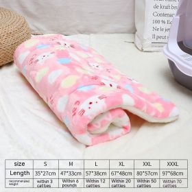 Winter Pet Mat Cat Nest Flannel Kennel Blanket Cat Pad Pet Bed (Option: Love Pink Cat-XL)